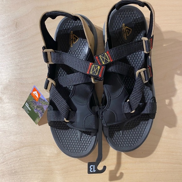 Ozark Trails Black and Tan Strap Sandals 13 (KK) - Picture 2 of 10
